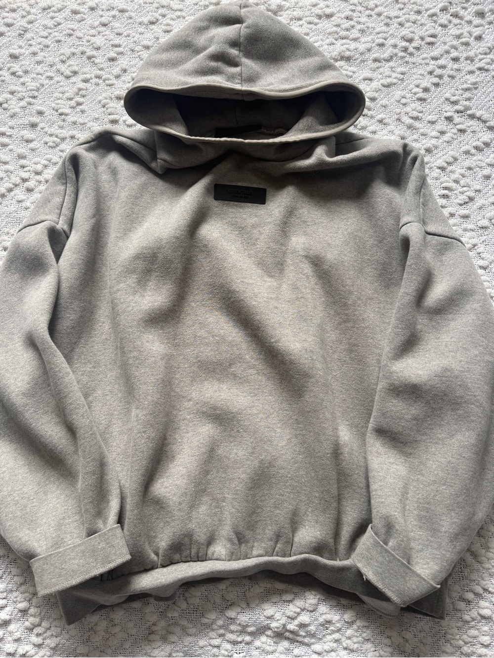 Men's Essentials Grey Mock neck Hoodie Pullover Sweatshirt